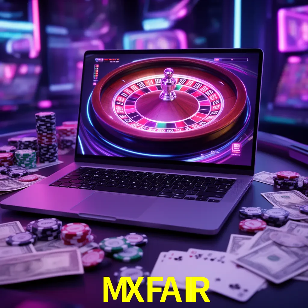 Centro móvil MXFAIR con casino, cajero, bonos, app y acceso de cuenta para México